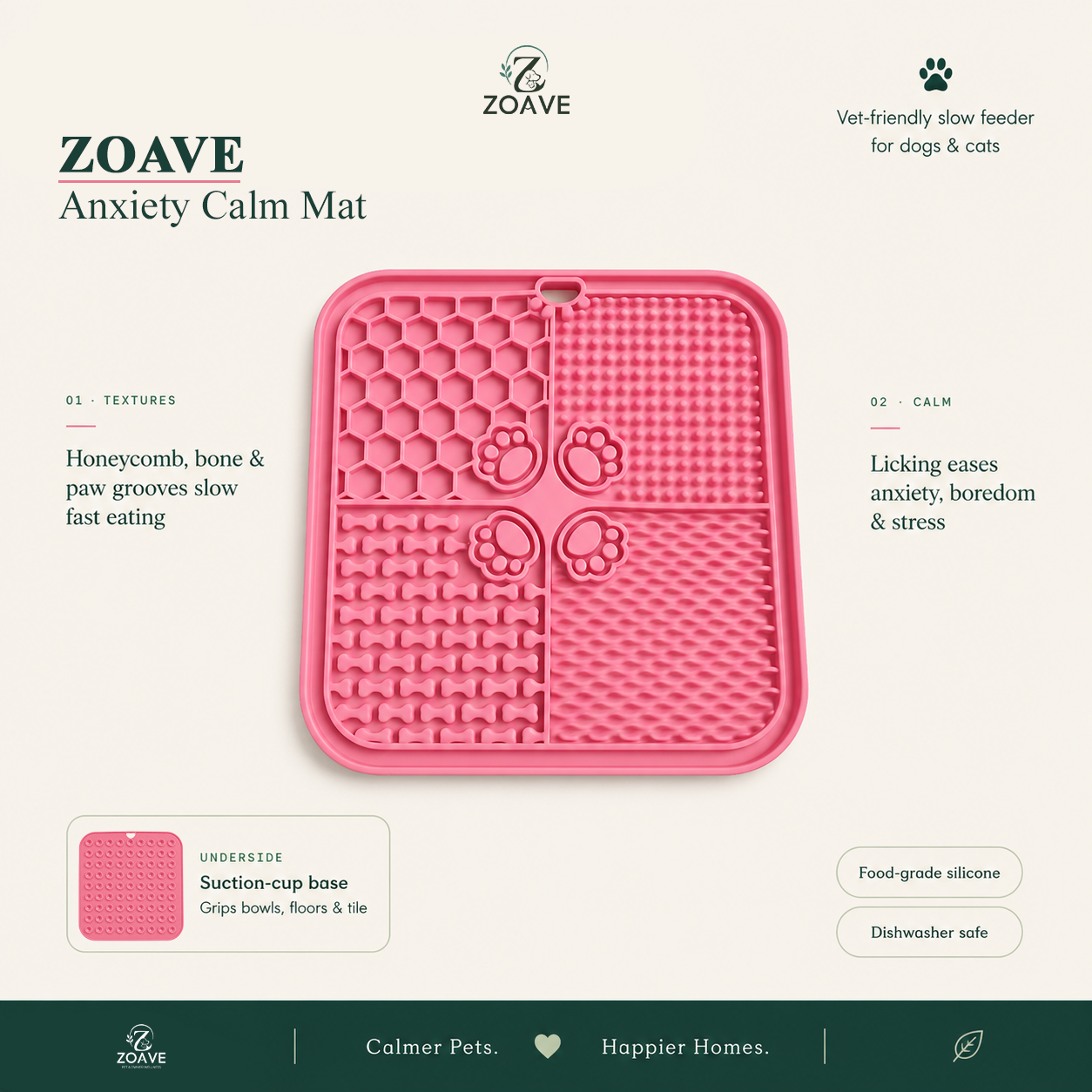 Zoave Calm Lick Mat — Anxiety Relief  for Pets