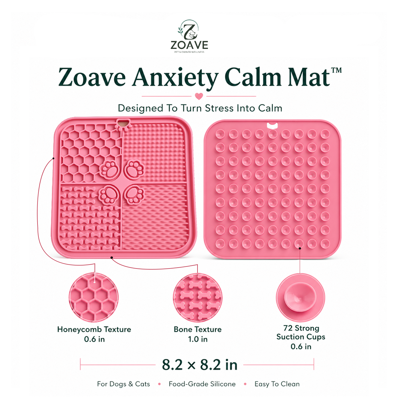 Zoave Calm Lick Mat — Anxiety Relief  for Pets